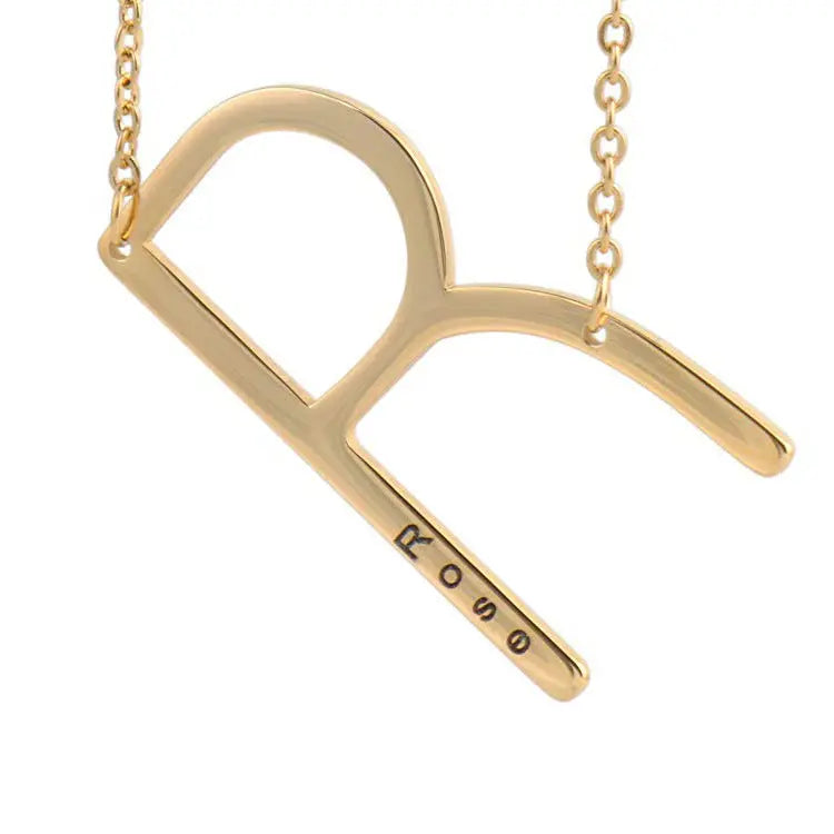 Gepersonaliseerde Letter Ketting | Titanium Staal | Goud, Zilver & Rosé Goud