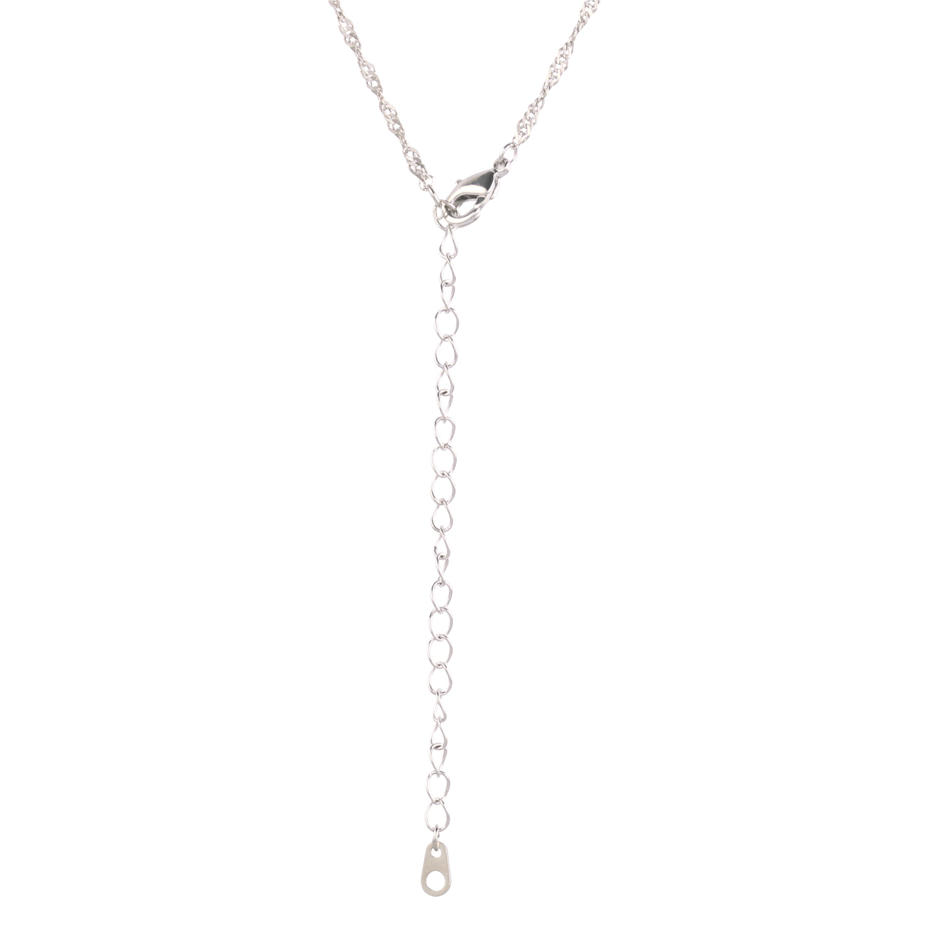 Moeder & Kind Ketting | Pavé Hart Hanger | Rhodium Verguld