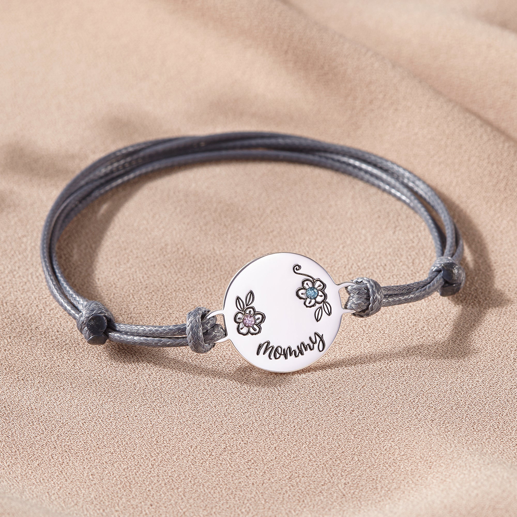 Gepersonaliseerde Mama Geboortesteen Armband | 925 Zilver | 18K Goud