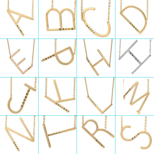 Gepersonaliseerde Letter Ketting | Titanium Staal | Goud, Zilver & Rosé Goud