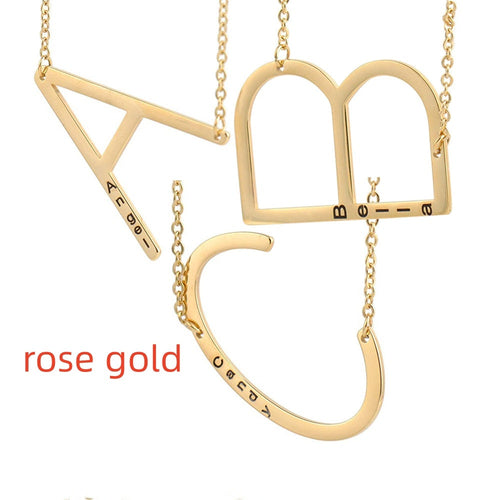 Gepersonaliseerde Letter Ketting | Titanium Staal | Goud, Zilver & Rosé Goud