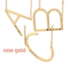 Gepersonaliseerde Letter Ketting | Titanium Staal | Goud, Zilver & Rosé Goud