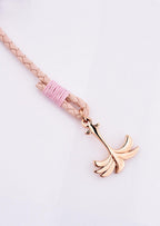 ✨ Palmband Rosette | Roségoud Palm Anker | Roze Leren Armband
