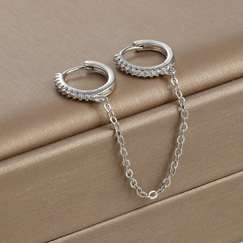 CZ Kristal Ketting Druppel Oorbellen | Roestvrij Staal | Meerdere Kleuren
