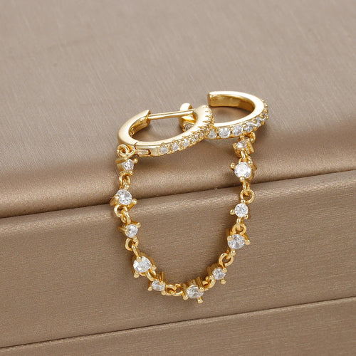 CZ Kristal Ketting Druppel Oorbellen | Roestvrij Staal | Meerdere Kleuren
