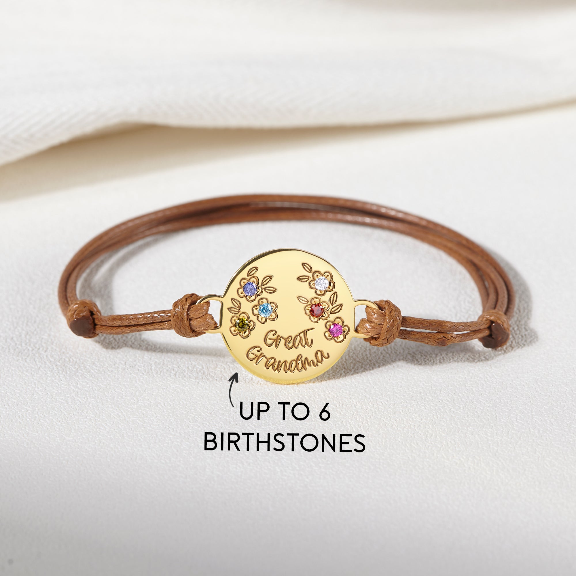 Gepersonaliseerde Mama Geboortesteen Armband | 925 Zilver | 18K Goud