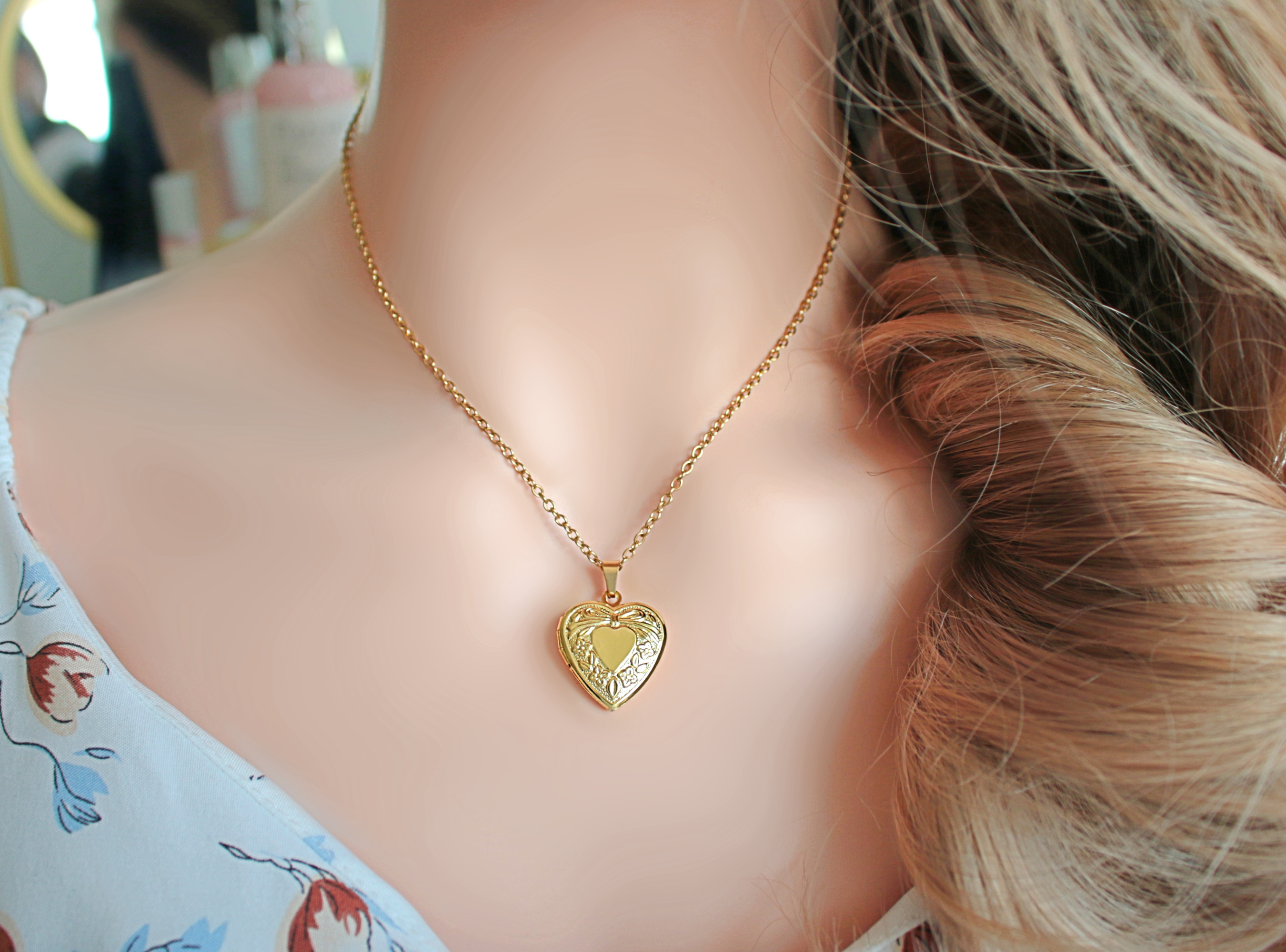 18 Karaat Gouden Hart Medaillon Ketting