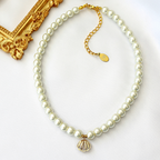 ✨ Zeeschelp Parel Choker | 24K Goud | 925 Zilver | Tsjechische Parels