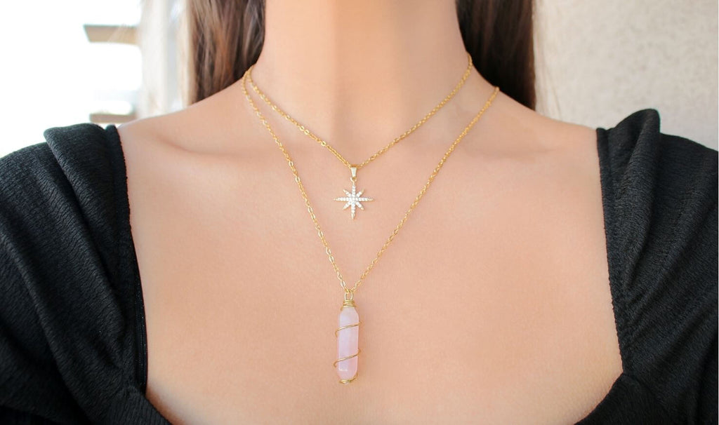 Polaris Ster Ketting | 24K Goud | Cubic Zirconia | Handgemaakt in Zweden
