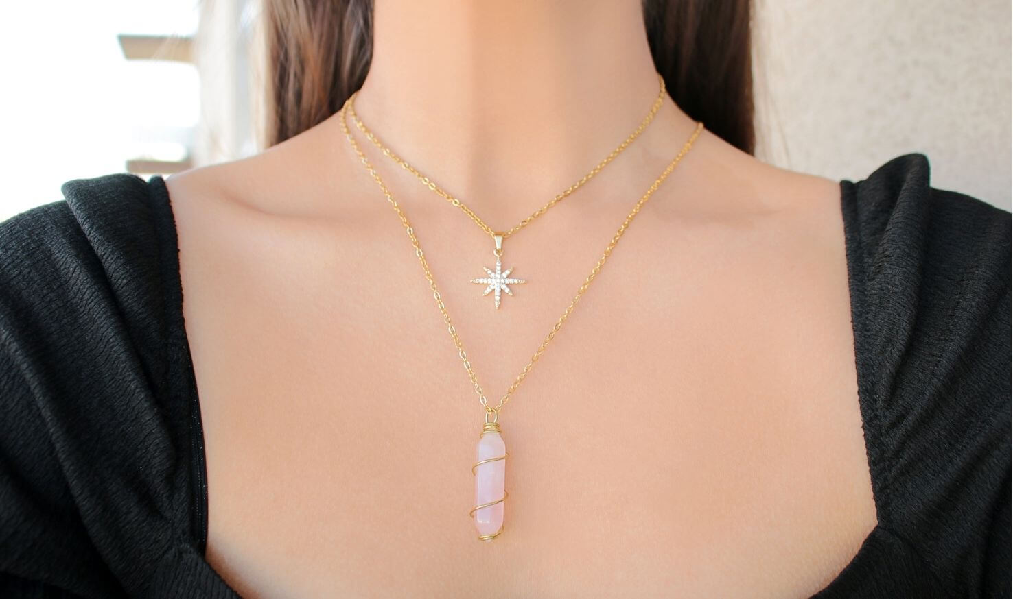 Polaris Ster Ketting | 24K Goud | Cubic Zirconia | Handgemaakt in Zweden