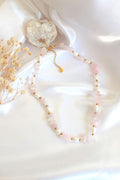 Rozenkwarts Choker | Natuurlijke Kristallen & Zoetwaterparel Ketting