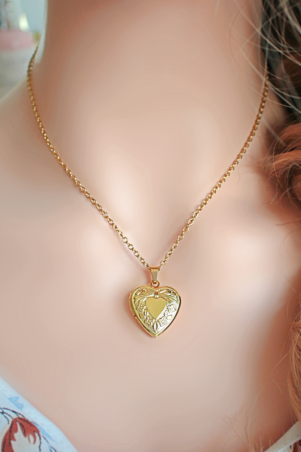 18 Karaat Gouden Hart Medaillon Ketting