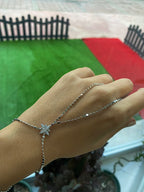 Zilveren Noordster Handketting | Pailletten Armband