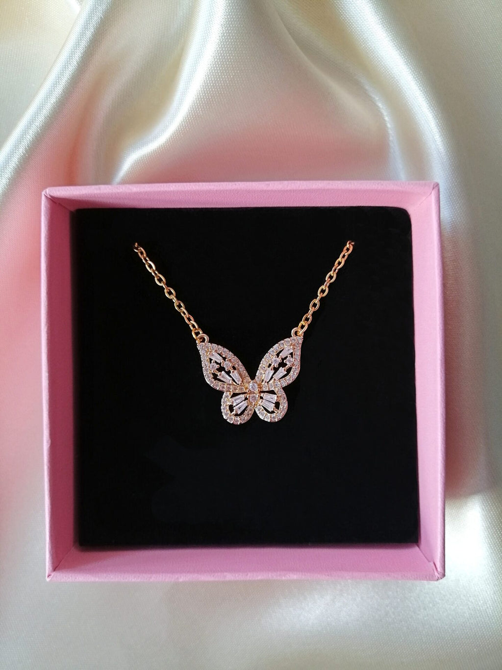 Vlinder Hanger Ketting | 24 Karaat Goud Verguld | Zirkonia