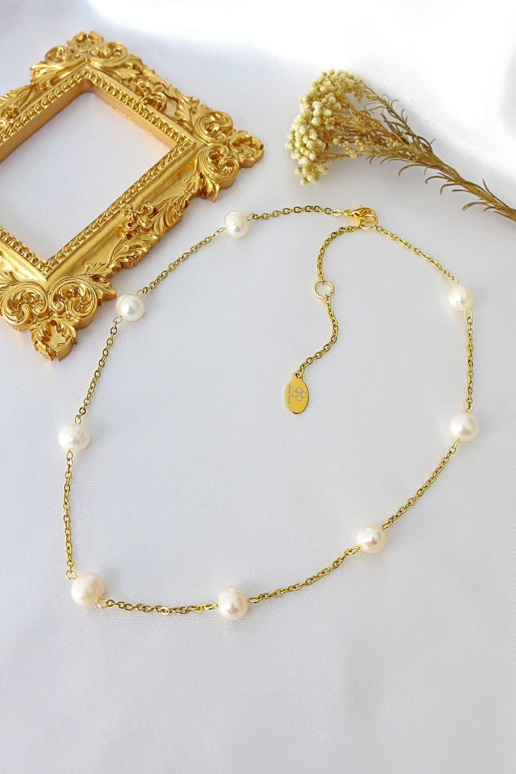 Baroque Zoetwaterparels Choker | 24K Goud | Handgemaakt in Zweden