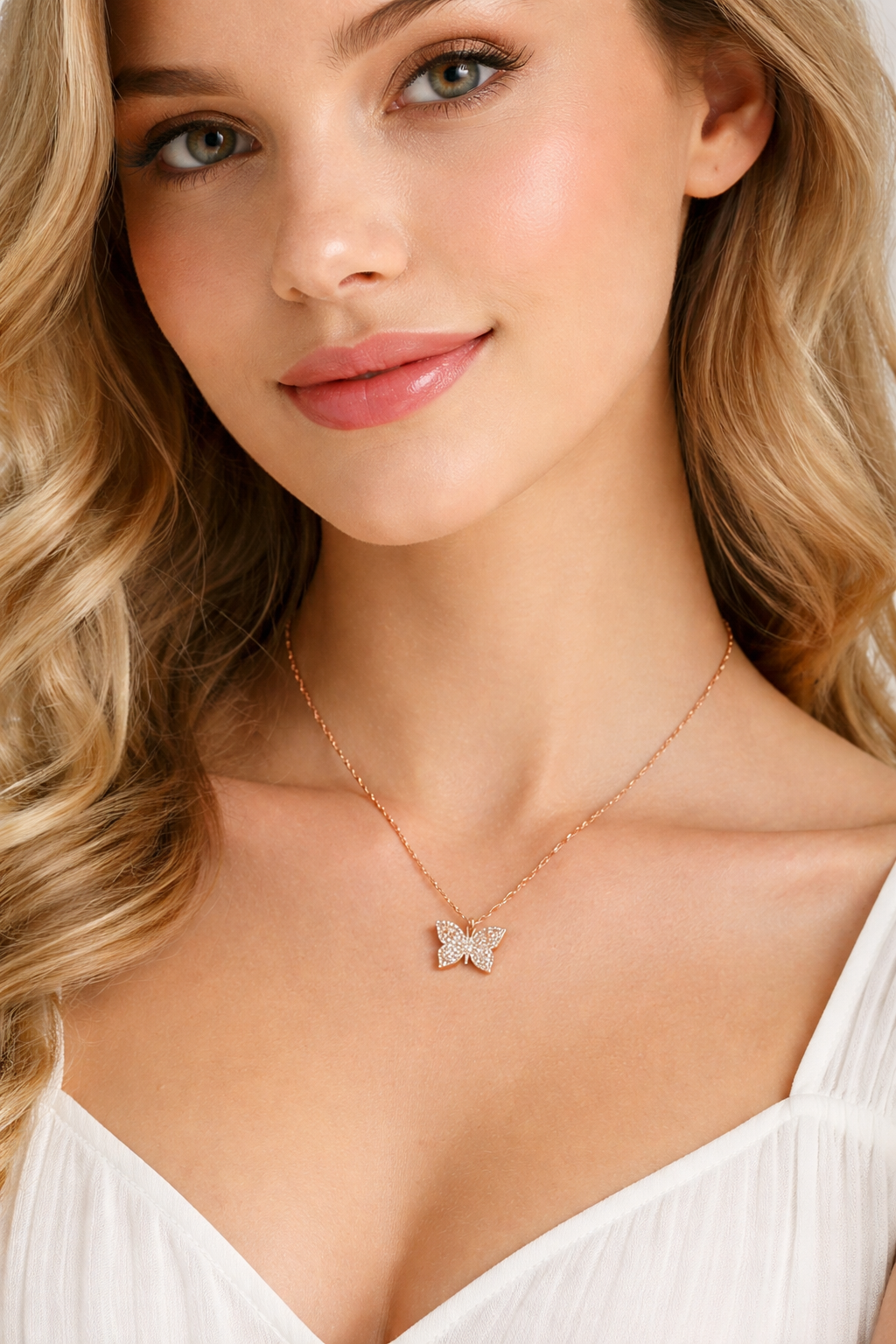 Vlinder Ketting | 925 Sterling Zilver | Rosé Goud Verguld