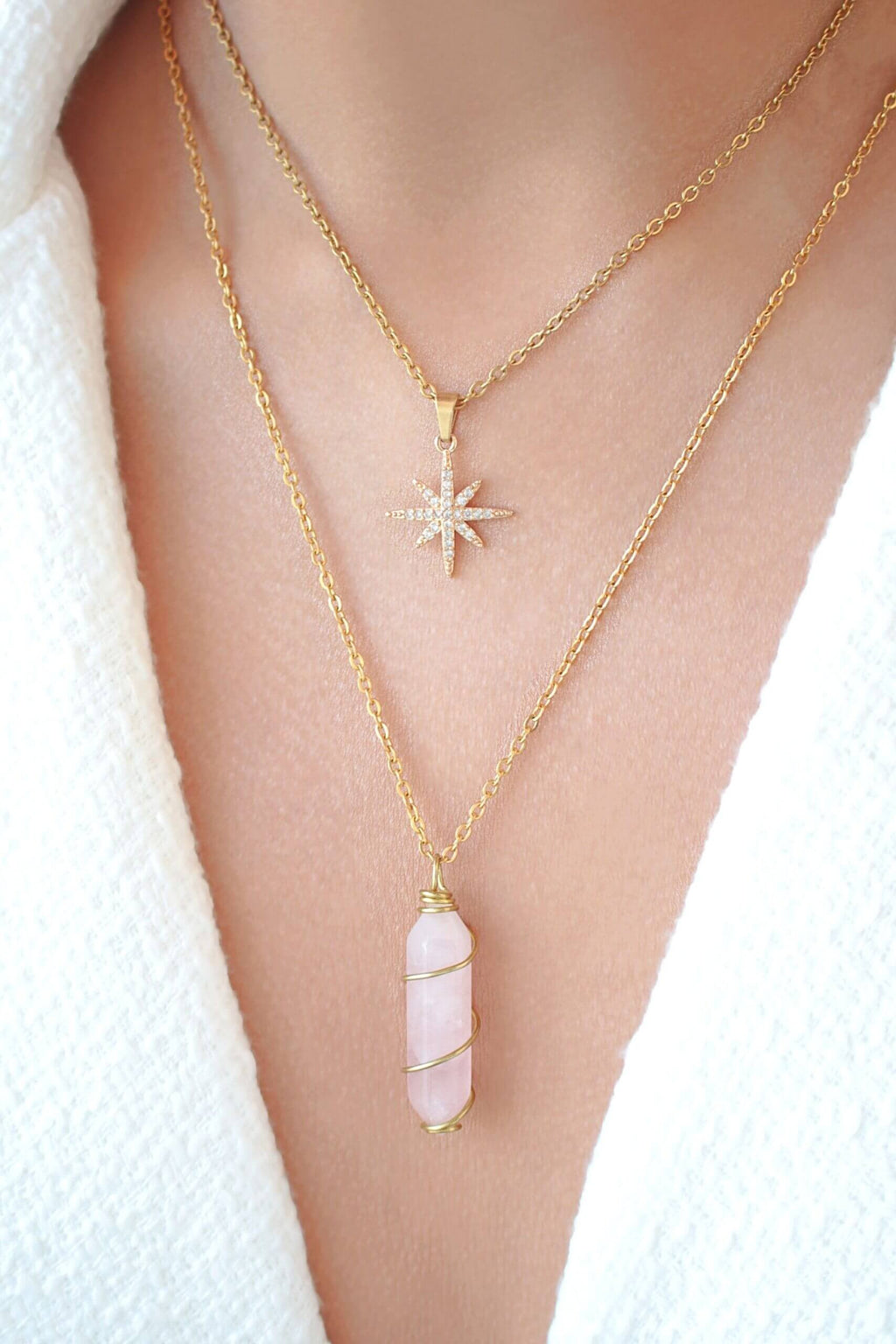 Polaris Ster Ketting | 24K Goud | Cubic Zirconia | Handgemaakt in Zweden