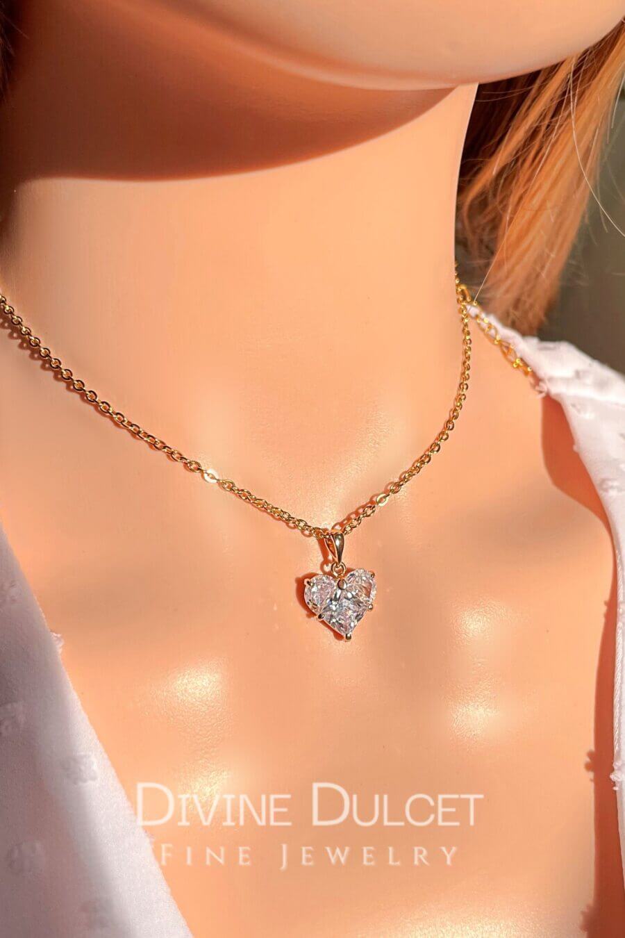 Hart Hanger Ketting | 24 Karaat Goud Verguld | Zirkonia