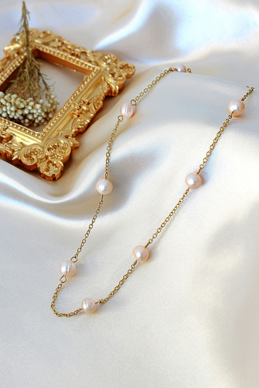 Baroque Zoetwaterparels Choker | 24K Goud | Handgemaakt in Zweden