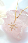 Polaris Ster Ketting | 24K Goud | Cubic Zirconia | Handgemaakt in Zweden