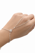Zilveren Noordster Handketting | Pailletten Armband