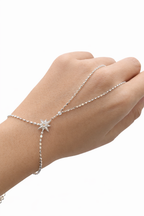 Zilveren Noordster Handketting | Pailletten Armband