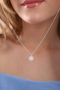 Zon Hanger Ketting | 925 Sterling Zilver met Witte Zirkoon Steen