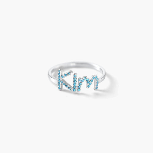Gepersonaliseerde Naamring met Swarovski Steen | 925 Sterling Zilver | Goud & Rosé Goud